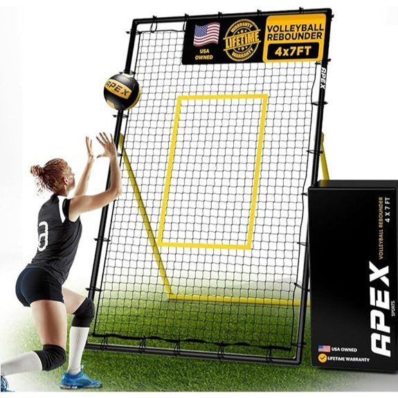 Adjustable Volleyball Rebounder Net 7x4 ft with Bag