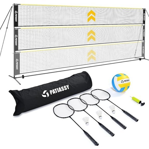 3-in-1 Volleyball Badminton Pickleball Net Set