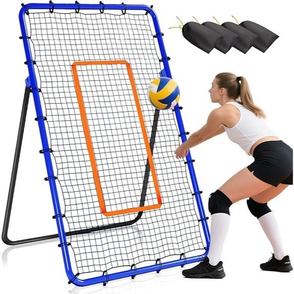 Volleyball Rebounder Net with 5 Angles 7x4 ft