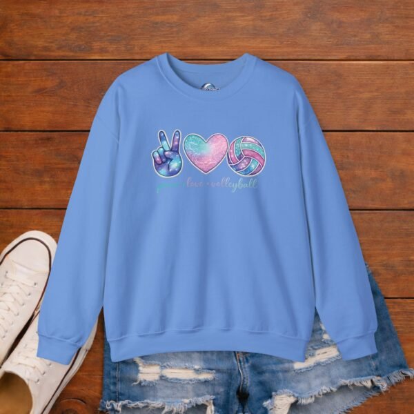 10726622999415251488_2048_custom.jpeg Peace Love Volleyball Crewneck Sweatshirt