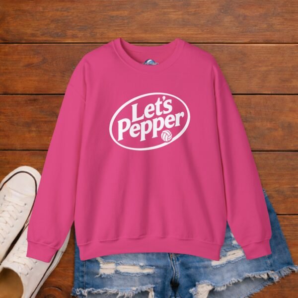 11246097775553062438_2048_custom.jpeg Lets Pepper Volleyball Crewneck Sweatshirt | Retro Volleyball Warm Up Sweatshirt