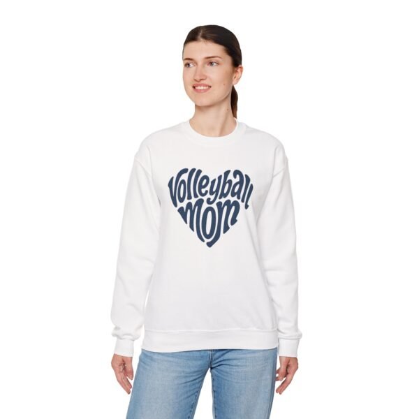 11335592965103018140_2048.jpeg Volleyball Mom Heart Crewneck Sweatshirt | Cozy Game Day Sweatshirt