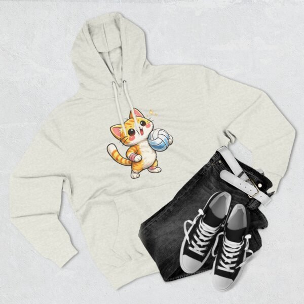 Cute Volleyball Cat Hoodie  Purr-fect Pass Fleece Pullover