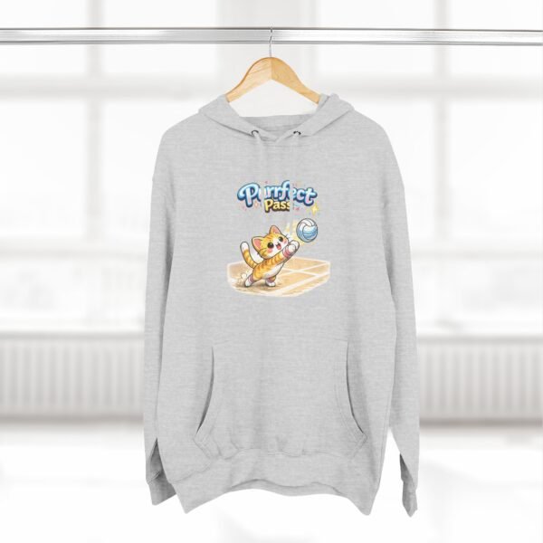 Cute Volleyball Cat Hoodie — "Purr-fect Pass" Fleece Pullover