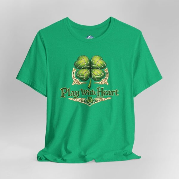 13737938579388237847_2048.jpeg Play With Heart Irish Volleyball Shirt | Shamrock Volleyball Fan Gift