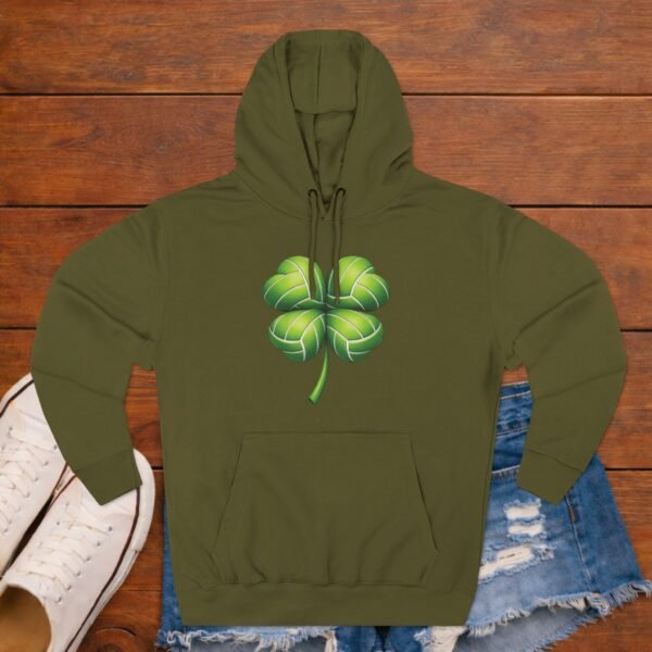 Volleyball Shamrock Fleece Hoodie — "Play with Heart" 3-Panel