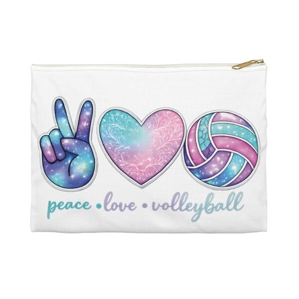Peace Love Volleyball Accessory Pouch — Cute Galaxy Volleyball Makeup Bag