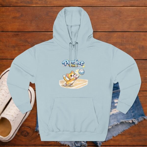 Cute Volleyball Cat Hoodie — "Purr-fect Pass" Fleece Pullover