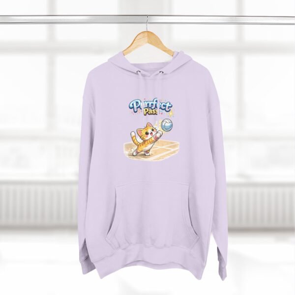 Cute Volleyball Cat Hoodie — "Purr-fect Pass" Fleece Pullover