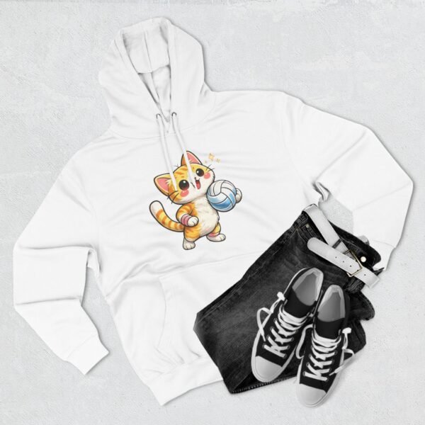 Cute Volleyball Cat Hoodie  Purr-fect Pass Fleece Pullover