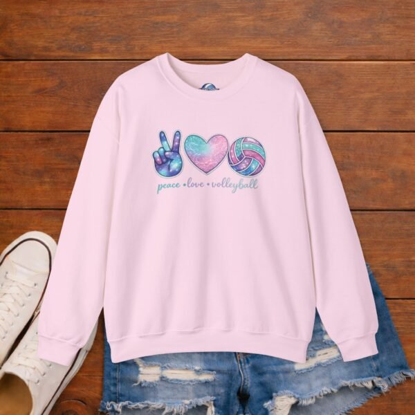16126270251198161116_2048_custom.jpeg Peace Love Volleyball Crewneck Sweatshirt