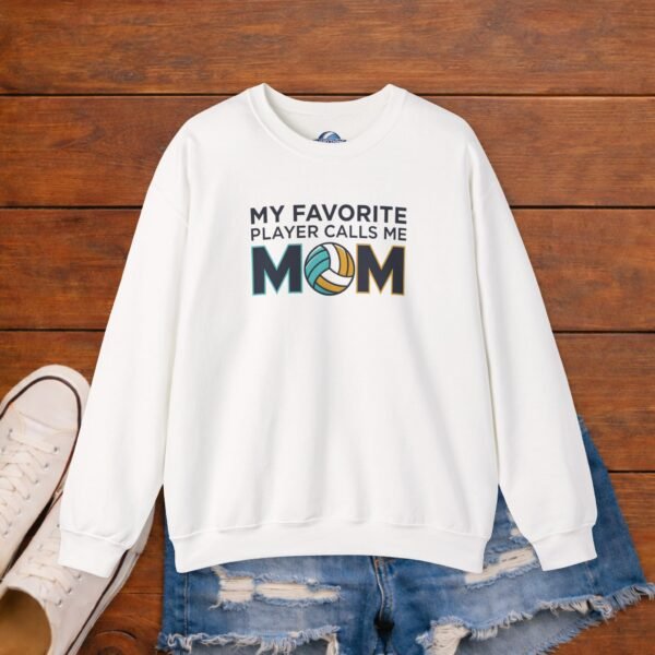 17453176241573334887_2048_custom.jpeg My Favorite Player Calls Me Mom Volleyball Sweatshirt | Cozy Game Day Crewneck