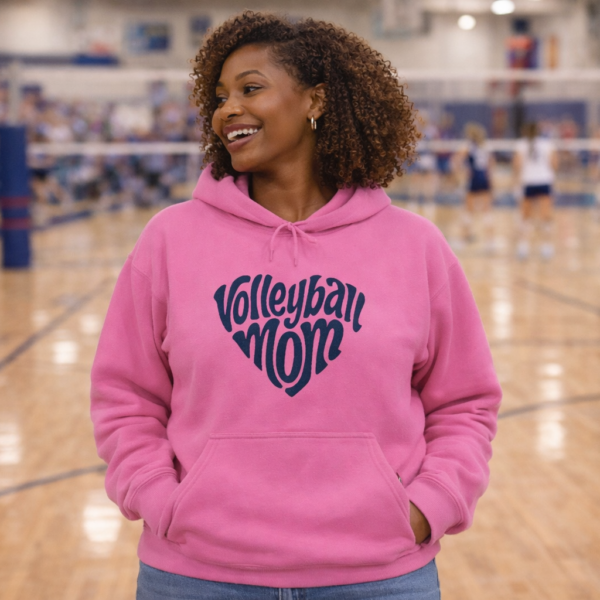 Volleyball Mom Hoodie Heart Design
