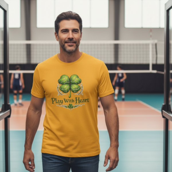 20260120163135-1f0f61d7-c744-66c2-94e1-566dba0b01bf.png Play With Heart Irish Volleyball Shirt | Shamrock Volleyball Fan Gift