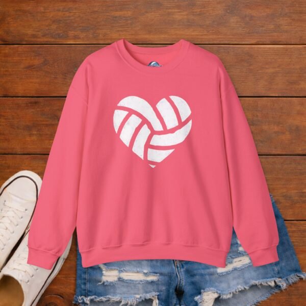 2421104882045333384_2048_custom.jpeg Volleyball Heart Crewneck Sweatshirt | Minimal Volleyball Mom Game Day Sweatshirt