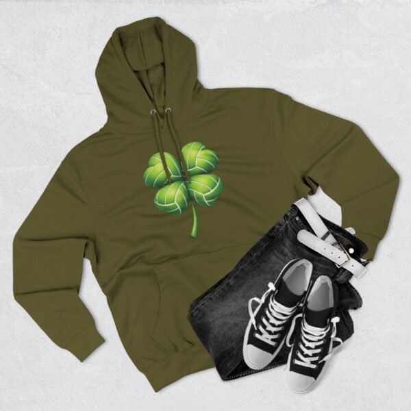 Volleyball Shamrock Fleece Hoodie — "Play with Heart" 3-Panel