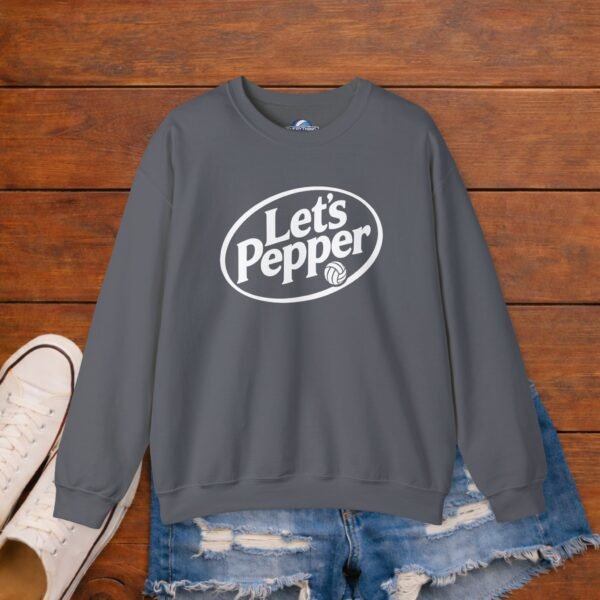 2735807655817601494_2048_custom.jpeg Lets Pepper Volleyball Crewneck Sweatshirt | Retro Volleyball Warm Up Sweatshirt