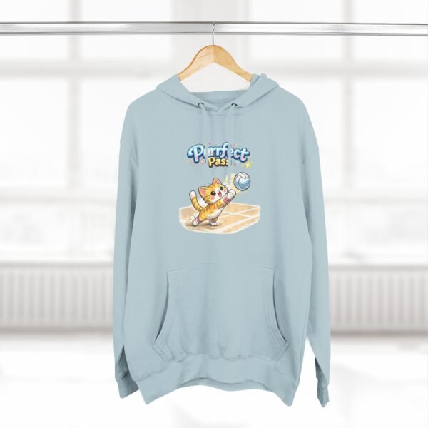 Cute Volleyball Cat Hoodie — "Purr-fect Pass" Fleece Pullover