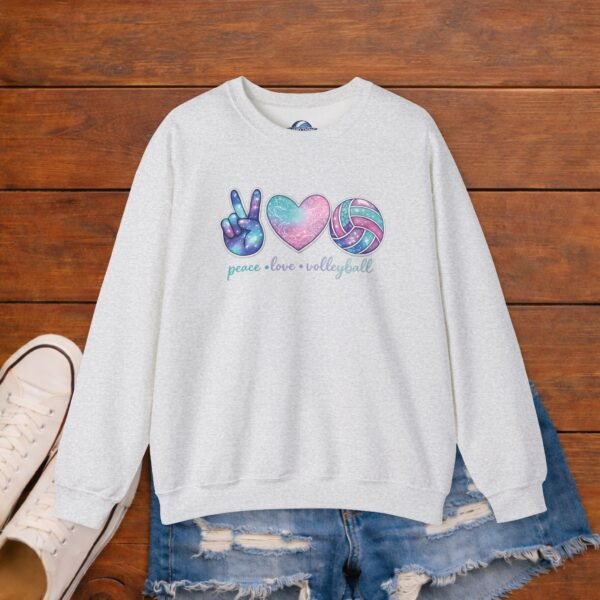 2867127990642975633_2048_custom.jpeg Peace Love Volleyball Crewneck Sweatshirt