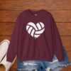 3023843960683338740_2048_custom.jpeg Volleyball Heart Crewneck Sweatshirt | Minimal Volleyball Mom Game Day Sweatshirt