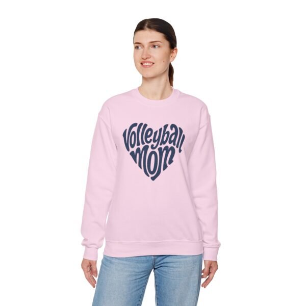 3229712320904987733_2048.jpeg Volleyball Mom Heart Crewneck Sweatshirt | Cozy Game Day Sweatshirt