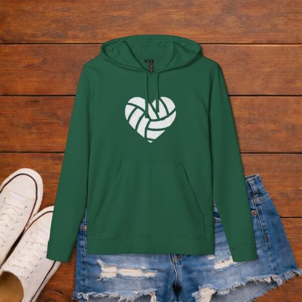 3377728256488820336_2048_custom.jpeg Volleyball Heart Adidas Hoodie | Premium adidas A432 Volleyball Mom Hoodie