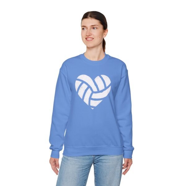 3553467310482274937_2048.jpeg Volleyball Heart Crewneck Sweatshirt | Minimal Volleyball Mom Game Day Sweatshirt