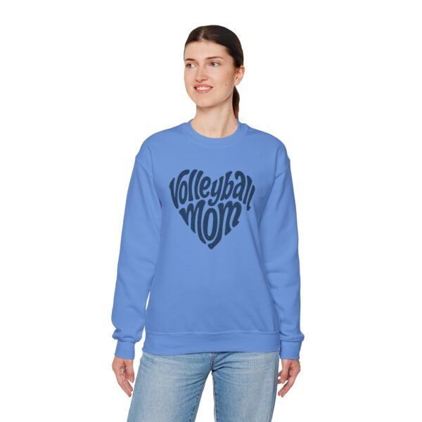 3801026675446100169_2048.jpeg Volleyball Mom Heart Crewneck Sweatshirt | Cozy Game Day Sweatshirt