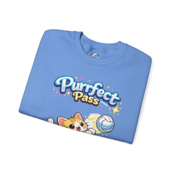 Purrfect Pass Cat Volleyball Crewneck Sweatshirt | Cute Volleyball Cat Sweatshirt