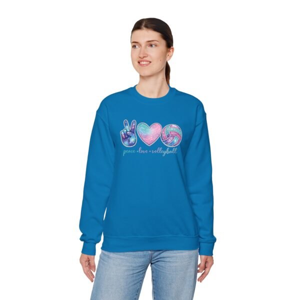 4678369825864397155_2048.jpeg Peace Love Volleyball Crewneck Sweatshirt