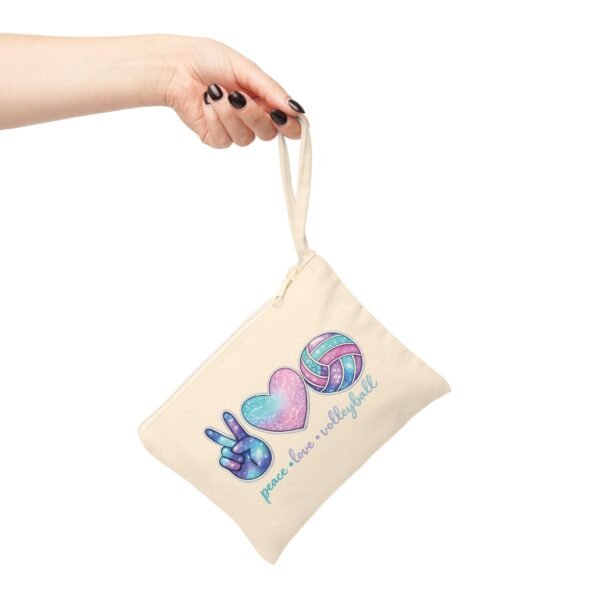 Peace Love Volleyball Accessory Pouch — Galaxy Peace Sign & Pastel Volleyball Cosmetic Bag