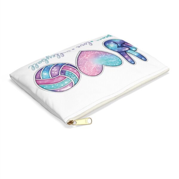 Peace Love Volleyball Accessory Pouch — Cute Galaxy Volleyball Makeup Bag