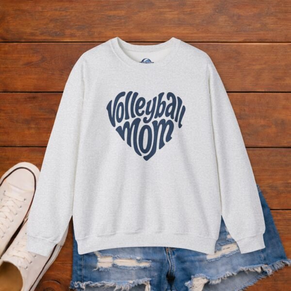 8577104608630272657_2048_custom.jpeg Volleyball Mom Heart Crewneck Sweatshirt | Cozy Game Day Sweatshirt