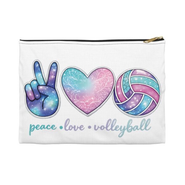 9604387444318528402_2048.jpeg Peace Love Volleyball Accessory Pouch — Cute Galaxy Volleyball Makeup Bag