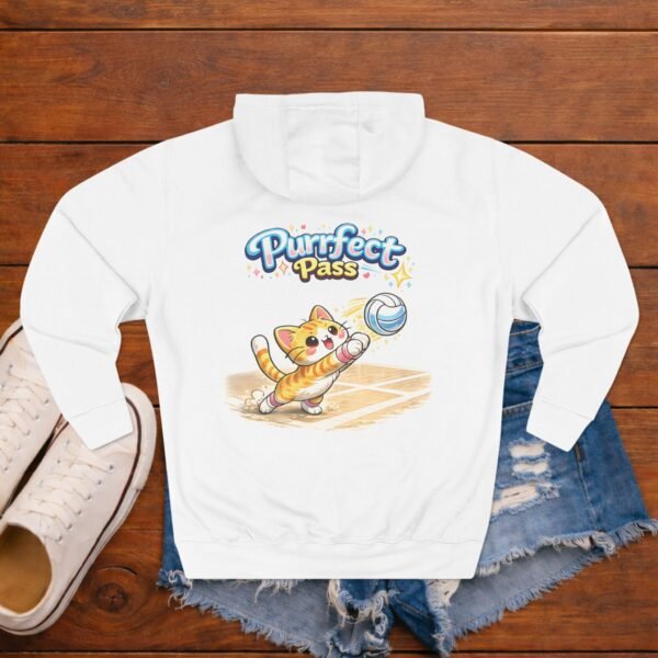 Cute Volleyball Cat Hoodie Purr-fect Pass Fleece Pullover Cute Volleyball Cat Hoodie Purr-fect Pass Fleece Pullover