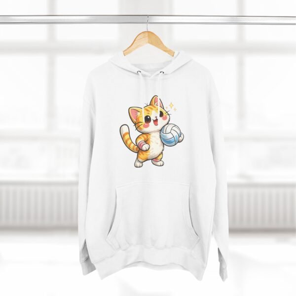 Cute Volleyball Cat Hoodie Purr-fect Pass Fleece Pullover Cute Volleyball Cat Hoodie Purr-fect Pass Fleece Pullover