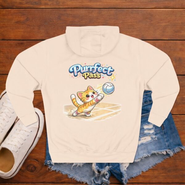 Cute Volleyball Cat Hoodie Purr-fect Pass Fleece Pullover Cute Volleyball Cat Hoodie Purr-fect Pass Fleece Pullover