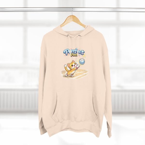 Cute Volleyball Cat Hoodie — "Purr-fect Pass" Fleece Pullover
