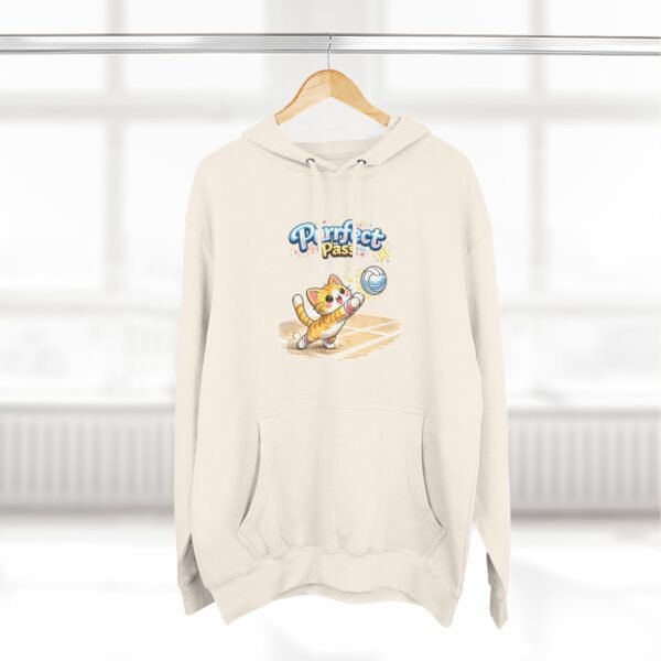 Cute Volleyball Cat Hoodie — "Purr-fect Pass" Fleece Pullover