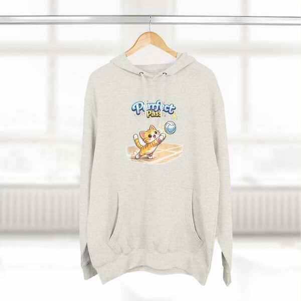 Cute Volleyball Cat Hoodie — "Purr-fect Pass" Fleece Pullover