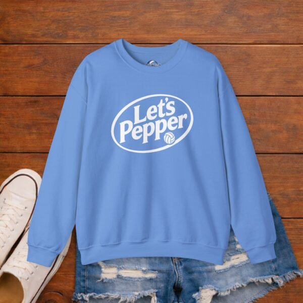 Lets Pepper Volleyball Crewneck Sweatshirt | Retro Volleyball Warm Up Sweatshirt