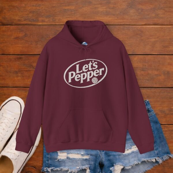 Lets Pepper Volleyball Hoodie | Retro Volleyball Warm Up Hoodie for Indoor Season Lets Pepper Volleyball Hoodie | Retro Volleyball Warm Up Hoodie for Indoor Season