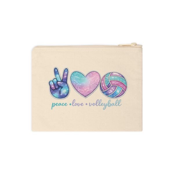 Peace Love Volleyball Accessory Pouch — Galaxy Peace Sign & Pastel Volleyball Cosmetic Bag