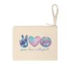 Peace Love Volleyball Accessory Pouch — Galaxy Peace Sign & Pastel Volleyball Cosmetic Bag
