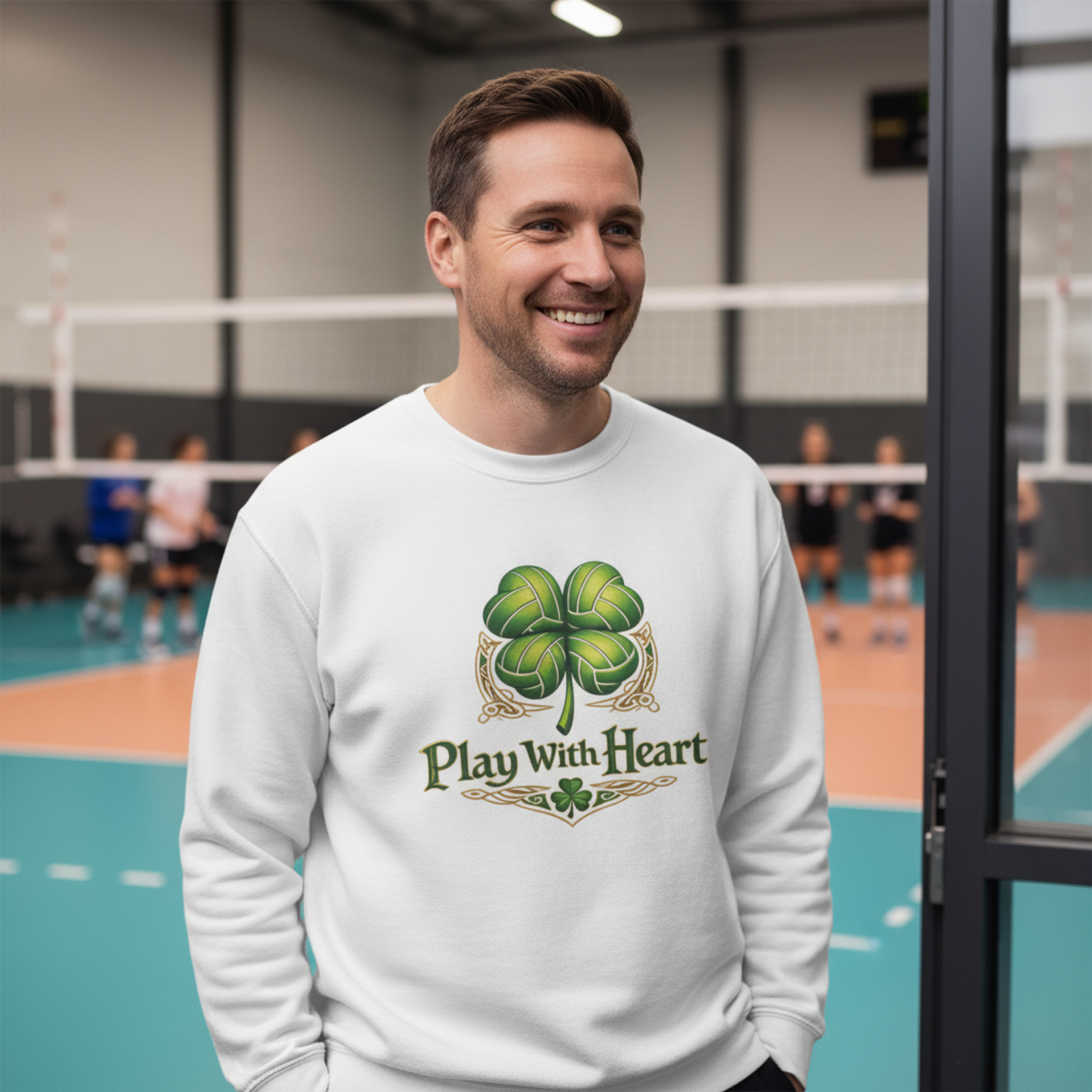 Play with Heart Crewneck Sweatshirt White