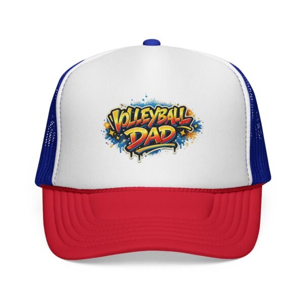 Volleyball Dad Trucker Cap — Patriotic Red, White & Blue Volleyball Dad Hat