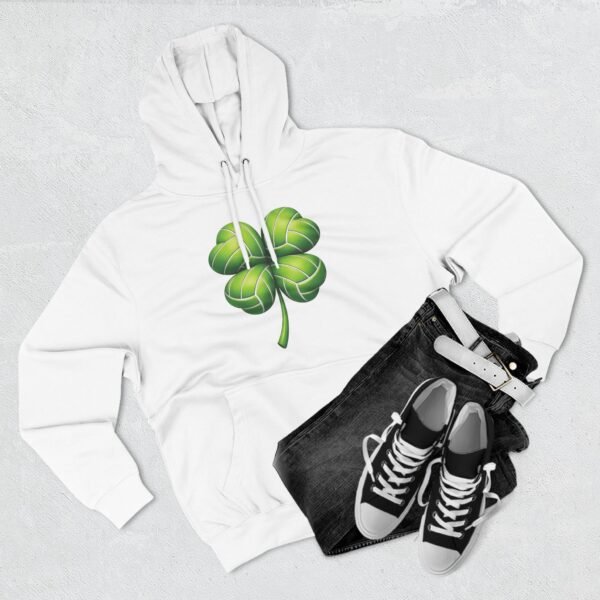 Volleyball Shamrock Fleece Hoodie — "Play with Heart" 3-Panel