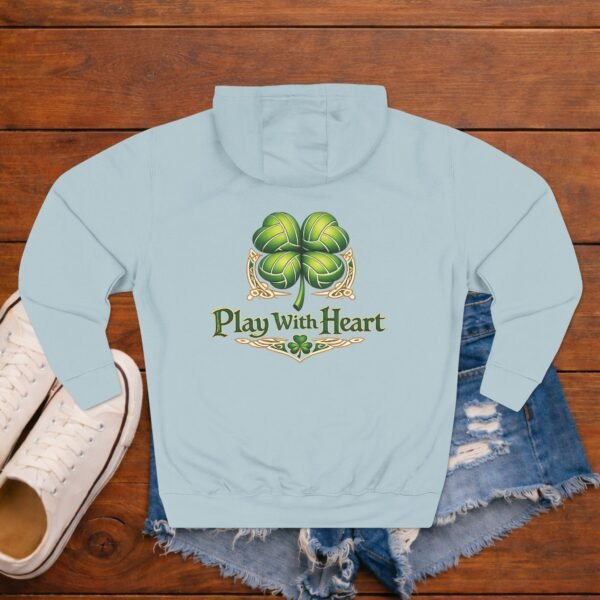 Volleyball Shamrock Fleece Hoodie — "Play with Heart" 3-Panel