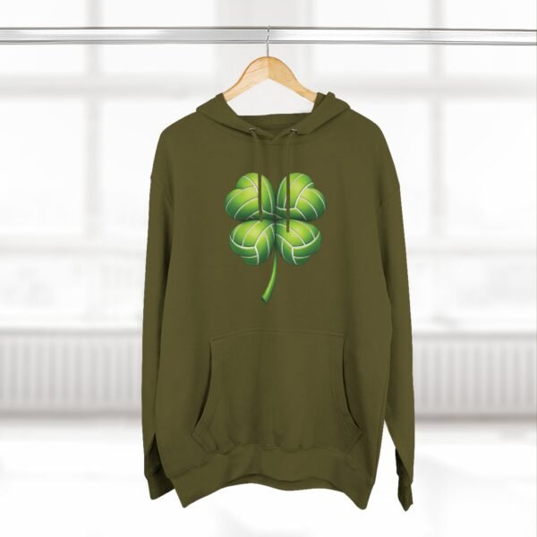 Volleyball Shamrock Fleece Hoodie — "Play with Heart" 3-Panel
