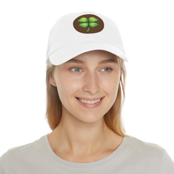 Shamrock Leather Patch Dad Hat — St. Patrick’s Clover Cap